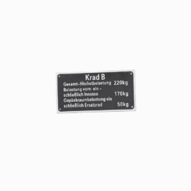 data plate mounted on sidecar front